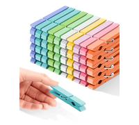 Clothes Pins Colored Clothespins Wooden Cheer Pins 50-Pack 2.9 Inch Close Pins 10 Pastel Macaron Colors - Colorful Painted Pegs for Crafts Photo Hanging, Decorative Spirit Clip Classroom Decorations