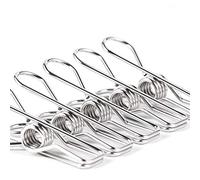 Clothes Pins for Laundry Clips - Heavy Duty Multipurpose Stainless Steel Clothespins Metal Wire Utility Clips Drying Pegs Clamps for Clothesline Outdoor Kitchen Food Bag 28 Pack 2.6 Inch (Silver)