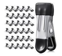 Clothes Pins Heavy Duty Out Door 30 Pack,Chip Clips 2.17 Inch, Bag Clips, Clothespins,Chip Clips Bag Clips Food Clips for Laundry, Bag Clips for Food Clips for Hanging Stainless Steel(Black)