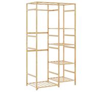 Clothes Rack Bamboo 100x50x184.5 cm Natural Varnished 6 Shelves incl Shoe Shelf
