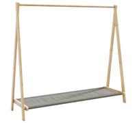 Clothes Rack Bamboo 106x34x106.5cm Natural Varnished Foldable with Brake Castors