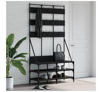 Clothes Rack Black 100x40x184cm Engineered Wood & Metal Shoe Storage Compact Fit