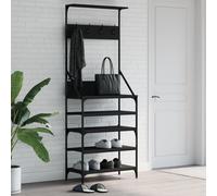 Clothes Rack Black 70x34x184 cm Engineered Wood & Metal Shoe Storage SpaceSaver