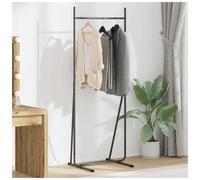 Clothes Rack Black Steel 62x48x158cm Minimalist Indoor Garment Storage Sturdy