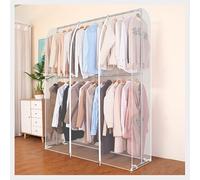 Clothes Rack Cover, Dustproof Garment Bag Height-Increased Clothes Rail Cover with 2 Metal Zips Breathable Clothes Protector Bag for Double Rod Clothes Rail(Size:200×50×200cm,Color:A)