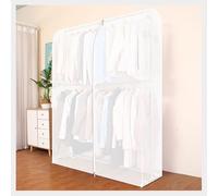 Clothes Rack Cover, Dustproof Garment Bag Height-Increased Clothes Rail Cover with 2 Metal Zips Breathable Clothes Protector Bag for Double Rod Clothes Rail(Size:100×50×180cm,Color:B)