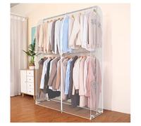 Clothes Rack Cover, Dustproof Garment Bag Height-Increased Clothes Rail Cover with 2 Metal Zips Breathable Clothes Protector Bag for Double Rod Clothes Rail(Size:100×50×180cm,Color:A)