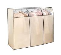 Clothes Rack Cover, Large Capacity Protector Bag Breathable Garment Cover Rail with 4 Zips for Double Rack, X-Shaped Drying Rack(Size:200×52×120cm)