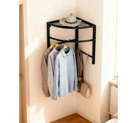 Clothes Rack for Small Spaces, 90 Degree Curved Wardrobe Rail, Organizer for Bathroom, Bedroom, Nursery - Efficient Storage Solution