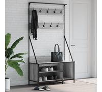 Clothes rack Grey Sonoma 100x41x184 cm Engineered Wood & Metal with Shoe Storage
