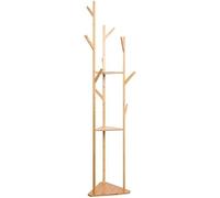 Clothes Rack Hat Rack Natural Bamboo Hangers Multifunctional Floor-Standing Hanger Hanger Suitable for Living Room Bedroom Dormitory Easy to Move for Hanging Coats Hats Scarves/a/As the Pic