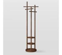 Clothes Rack Hat Rack Revolving Solid Wood Floor-Standing Hanger Entrance Hall Hallways Multifunctional with Storage Shelves Coat Rack It is Stable Not Easy to Deform/Braun/As the Pi