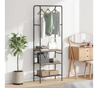 Clothes Rack Industrial Sonoma Oak 60x30x171 cm Engineered Wood 3 Shelves Metal