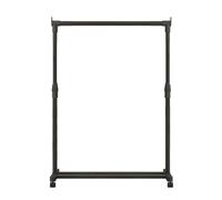 Clothes Rack - Multifunctional Telescopic Clothes Rail | Adjustable Garment Rack With Wheels | Heavy-Duty Hanging Racks | Clothes Drying Rack With Bottom Shelves For Bedroom Home And Laundry