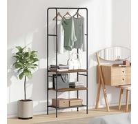Clothes Rack Old wood 60x30x171 cm Engineered Wood Metal Frame 3 Shelves