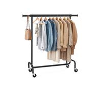 Clothes Rack on Wheels, Heavy-Duty Clothes Rail, Black