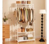 Clothes Rack Open Wardrobe Coat Shoe Rack Hat Bag Hooks Entryway Bedroom