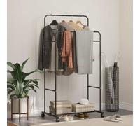 Clothes Rack Portable Black Metal 80x53x156cm Matte Minimalist Wardrobe Storage