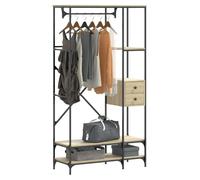 Clothes Rack Sonoma Oak 97x40x180cm Engineered Wood Metal Shelves Organizer Hold