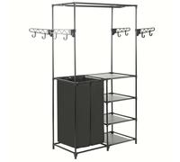 Clothes Rack Steel and Non-woven Fabric Black Closet Organiser Stand vidaXL