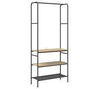 Clothes Rack with Shelves Engineered Wood Sonoma Oak Modern 77x30x171 cm