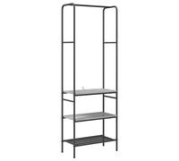 Clothes Rack Industrial Smoked Oak 60x30x171cm Metal Frame Engineered Wood Shelf