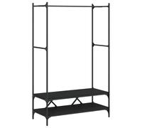Clothes Rack with Shelves Garment Coat Black Engineered Wood vidaXL
