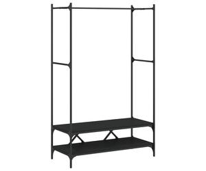 Clothes Rack with Shelves Garment Coat Black Engineered Wood vidaXL