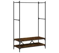 Clothes Rack with Shelves Garment Racks Smoked Oak Engineered Wood vidaXL
