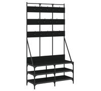Vidaxl Clothes Rack With Shoe Storage Smoked Oak 100X40X184 Cm