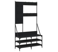 vidaXL Clothes Rack with Shoe Storage Black 100x40x184 cm