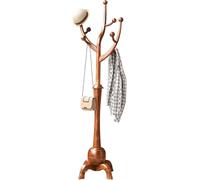 Clothes Rackhat Rack Solid Wood Coat Rack Hat Stand Floor Home Bedroom Storage Organizer Coat Stand It is Stable Not Easy to Deform Extremely and Durable Portable Indoor Cloak Rack,(Color:Light Color)