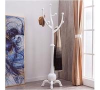 Clothes Rackhat Rack Solid Wood Coat Rack Hat Stand Floor Home Bedroom Storage Organizer Coat Stand It is Stable Not Easy to Deform Extremely and Durable Portable Indoor Cloak Rack,(Color:White)