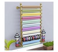 Clothes RackRibbon Scarf Storage Organizer Holder for Flower Shop Wall Mounted Ribbons Rack Craft Room Gift Wrapping Paper Display Stand Clothing Retail Stores Hanging Sh,Gold-L 80cm/31.5in/2.6ft