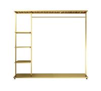 Clothes rail Clothing Store Display Rack, Simple Hat, Iron Hanging Hanger, Home Bedroom Floor Bag, Clothes Wardrobe rack(Gold,XXL)