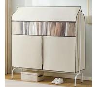 Clothes Rail Cover Breathable,Dustproof Garment Rail Cover with Zipper and Clear Window,Wardrobe Hanging Coat Protector Bags for Dresses, Coats,Suit