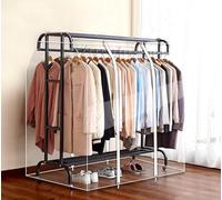 Clothes Rail Cover, Double-Layer Hanger Cover, Extra Wide Double Pole Hanger Cover, Clothes Rail Cover Transparent, Garment Clothes Dustproof Clothes Rail Cover Storage Bag A,120x95x145cm\