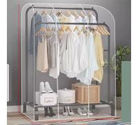 Clothes Rail Cover Dustproof Waterproof,Clear/Translucent Garment Rack Cover with Zip, Garment Coat Hanger Protector