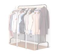 Clothes Rail Cover - Dustproof Waterproof Zipped Protector for Double-Rod Hangers, Strong Transparent Garment Storage Solution