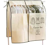 Clothes Rail Covers, Hanger Cover Dust 3ft /4ft, Non-woven Fabric Clothes Covers Suit Covers, Waterproof Dust Cover, Washable (Color : Creamy-white, Size : 120X120CM)