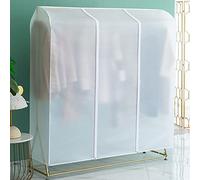 Clothes Rail Covers with Zip,Transparent/Clear Garment Coat Hanger Protector Large Height 4.92 ft,Deep 1.64 ft,Garment Rack Cover Thicken PEVA,A-160cm