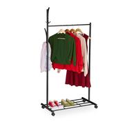 Clothes rail Mobile Coat Rack Freestanding Wardrobe Lightweight Durable 2 Hooks