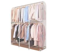 Clothes Rail Rack Cover Extra Large,Clear/Translucent Garment Rack Cover Dustproof Waterproof,with Durable Zipper