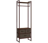 Clothes Rail with Drawers and Shelf - HOMCOM Compact Storage Solution in Durable Metal and Wood 120cm Black