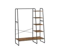 Clothes Rail with Storage Shelves, Vintage brown-black