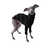 Clothes Solid Color Turtleneck Italian Greyhound Clothes High-Neck Ribbed Two-Legged Whippet Jumpsuit Comfortable Pet Dog Onesie Apparel boy girl(Nero,5XL)