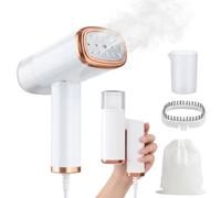 Clothes Steamer - 1000W Portable Handheld Steamer, Foldable, Brush and Small Measuring Cup, Garment Steamer for Wrinkle Removal, Detachable 120ml Water Tank, Iron Steamer for Travel Home Office