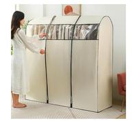 Clothes Storage Bag Covers, Clothes Rail Cover Nonwoven Breathable Clear Multicolor Multiple Sizes(Beige,3XL(120x50x150CM))