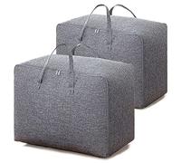 Clothes Storage Bag, Duvet Storage Bags King Size, Storage Bags for Comforters, Clothes, Quilt, Blankets, Bedding, Duvet Bags, Underbed Storage Bags with Zips, Foldable, No-smell,2pcs-75L