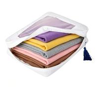 Clothes Storage Bags, 15.75" Extra Large Cashmere Sweater Storage Bag - 100% Cotton Breathable Garment Bag for Clothes, Jumpers, Scarves